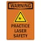 Signmission OSHA WARNING Sign, Practice Laser Safety W/ Symbol, 14in X 10in Aluminum, 10" W, 14" H, Portrait OS-WS-A-1014-V-13454 - alternate 1
